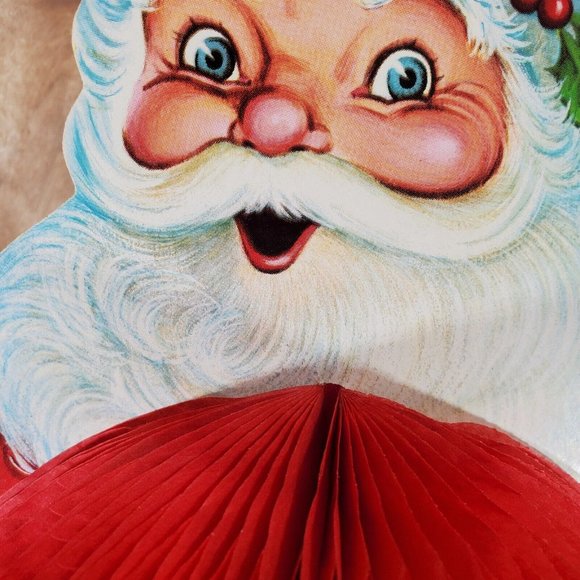 Santa Original Beistle Die Cut Honeycomb  Christmas Figure 13" vintage 1978 - Picture 7 of 11